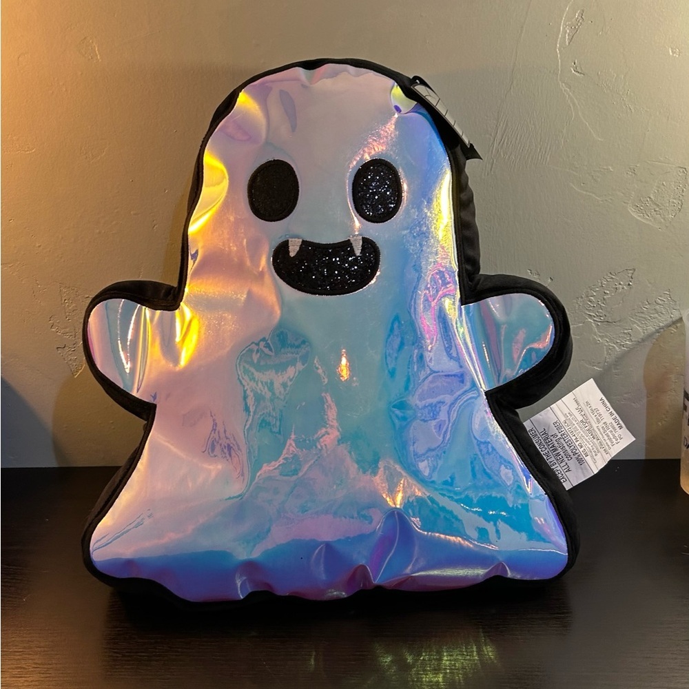 NWTS ENVOGUE 16x15 Plush Iridescent Halloween Ghost Pillow